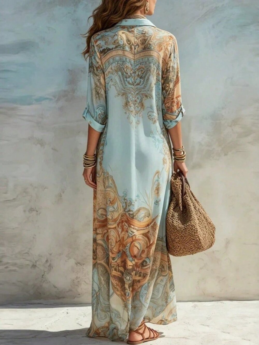 Casual Women's Plus Size Long maxi dress - Picture 2 of 4
